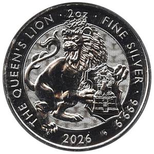 Bild von 2 oz Silber Tudor Beasts - Queens Lion - 2026 - MwSt.19%