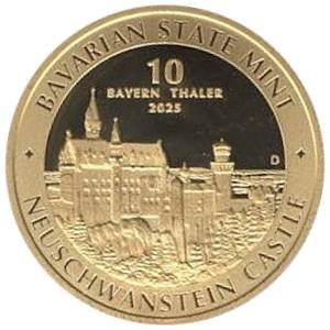 Bild von 1/10 oz Gold Bayern Thaler - Schloss Neuschwanstein 2025