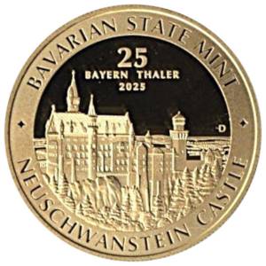 Bild von 1/4 oz Gold Bayern Thaler - Schloss Neuschwanstein 2025