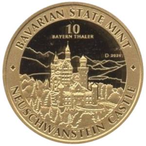 Bild von 1/10 oz Gold Bayern Thaler - Schloss Neuschwanstein 2026