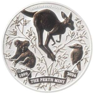 Bild von 1 oz Silber Australien 125 Jahre Perth Mint 2024 - differenzbesteuert