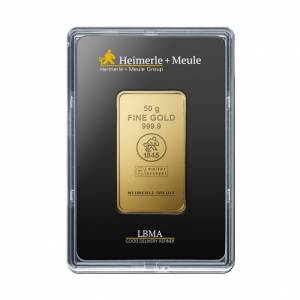 Bild von 50 g Goldbarren - Heimerle + Meule geprägt
