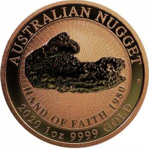 Bild von 1 oz Gold Australian Nugget - Hand of faith 2020