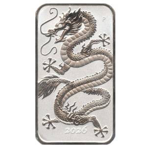 Bild von 1 oz Silber Münzbarren Perth Mint Rectangular Dragon 2026 - 19% MwSt.
