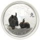 1 2 oz Lunar II Silber - Hase 2011 Bild 1 von 2 oz Lunar II Silber - Hase 2011